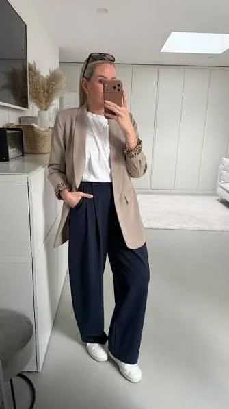 Blue Office Bottoms For Fall