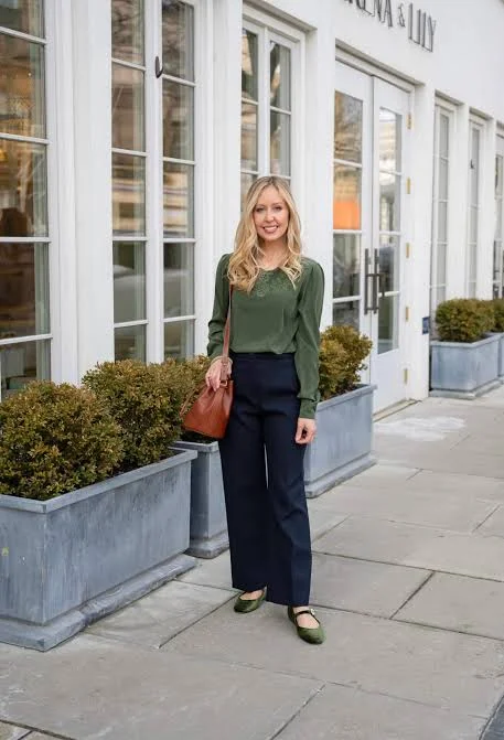 Casual Blue Pants For The Office